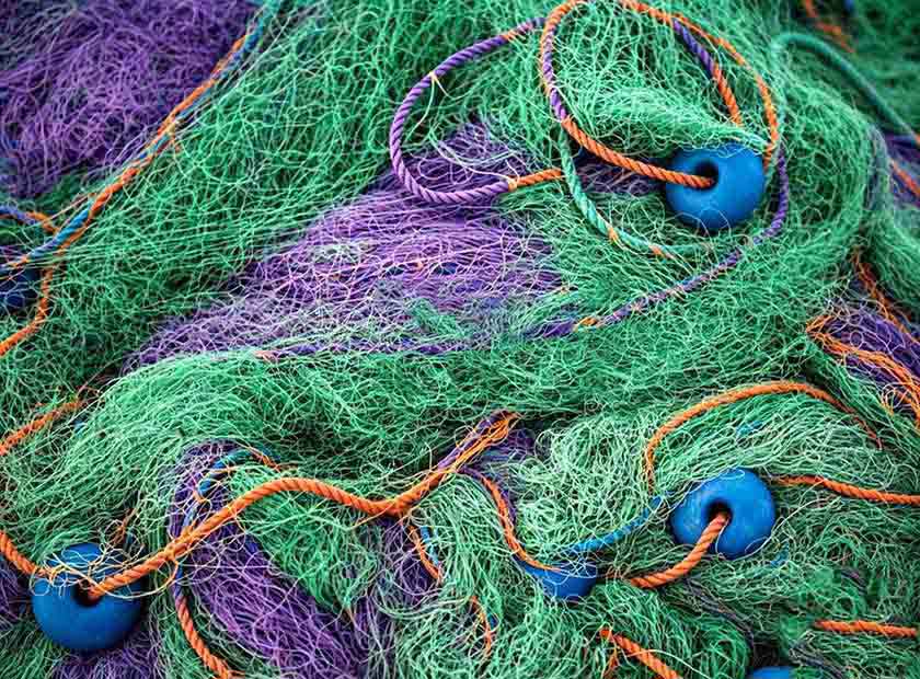 Screw press dewatering machine processing fishing net